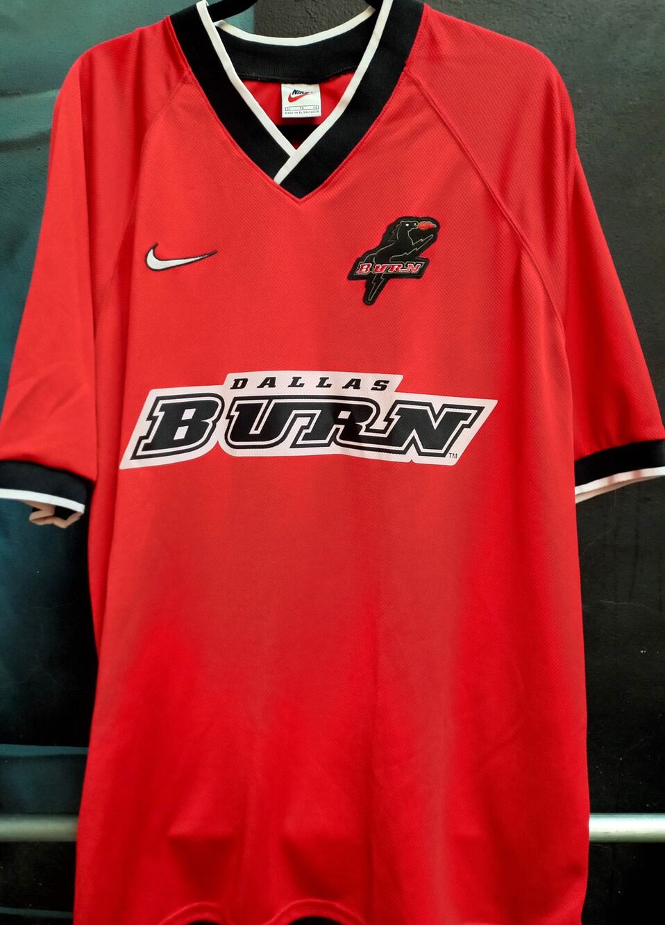 Dallas Burn 90s NIKE Training Practice jersey XL red black MLS soccer vintage
